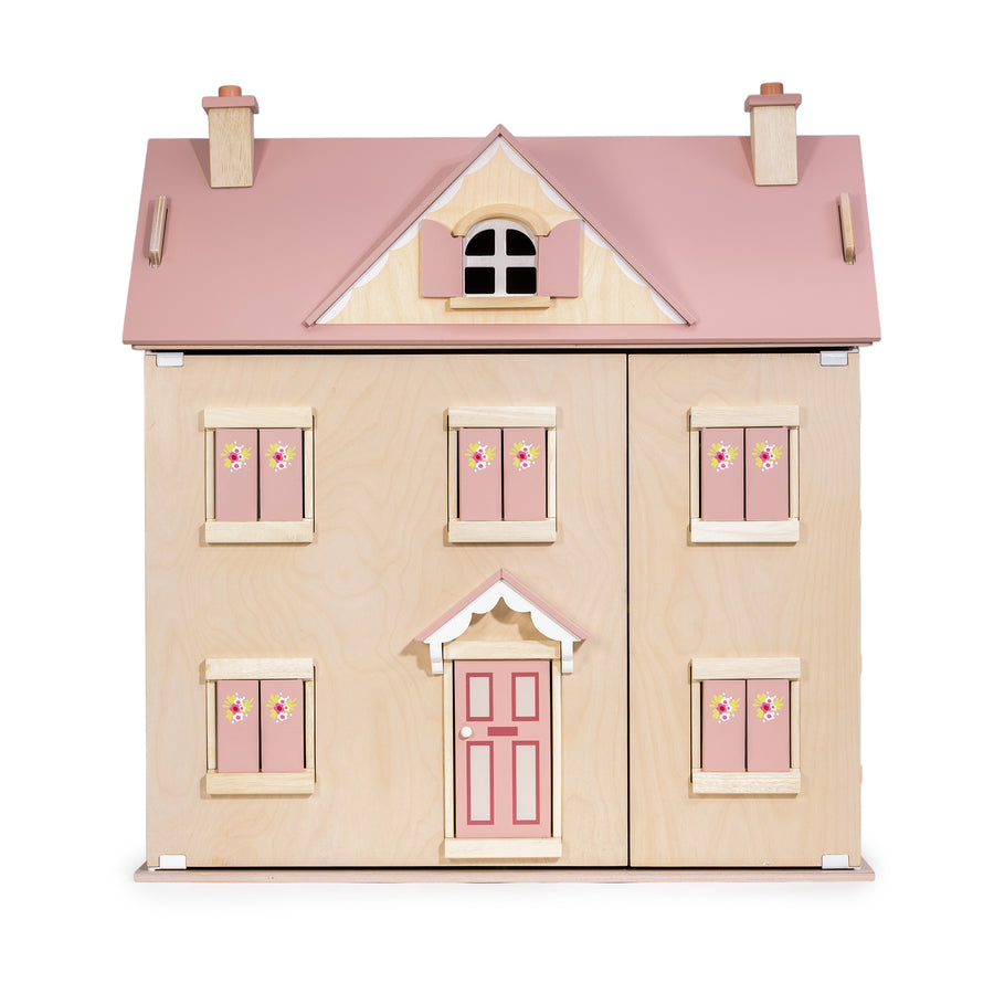 Tender Leaf Toys Alouette Wooden Dollhouse – Open-Fronted Play House for Kids