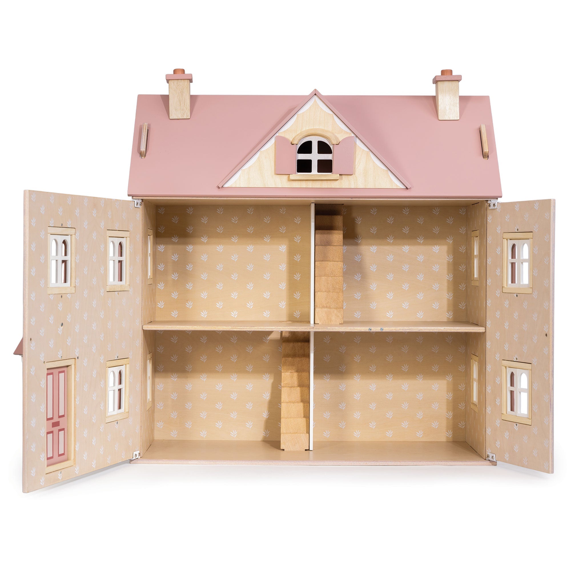 Tender Leaf Toys Alouette Wooden Dollhouse – Open-Fronted Play House for Kids