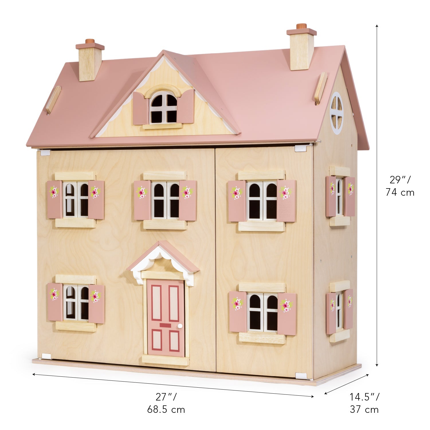 Tender Leaf Toys Alouette Wooden Dollhouse – Open-Fronted Play House for Kids