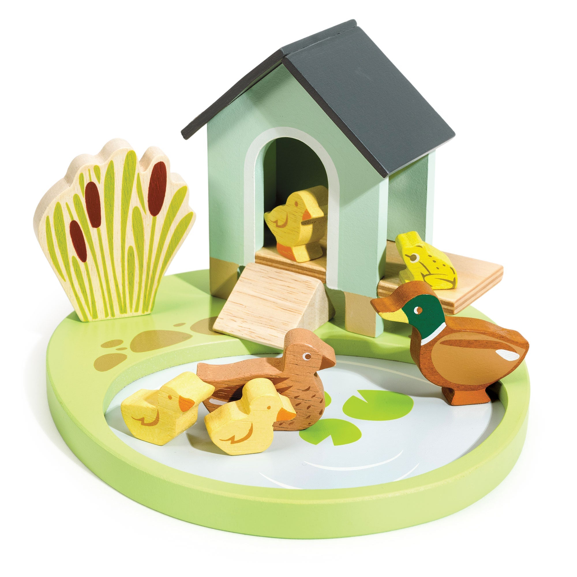 Tender Leaf Toys Duck House Pet Set – Wooden Animal Pretend Play Toy