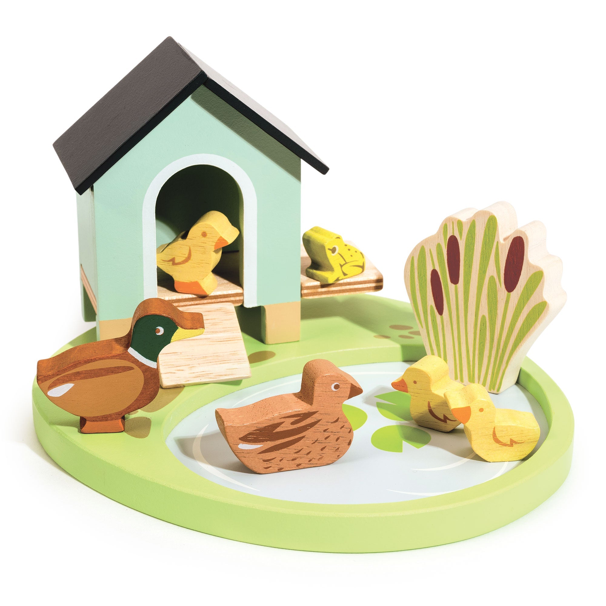 Tender Leaf Toys Duck House Pet Set – Wooden Animal Pretend Play Toy