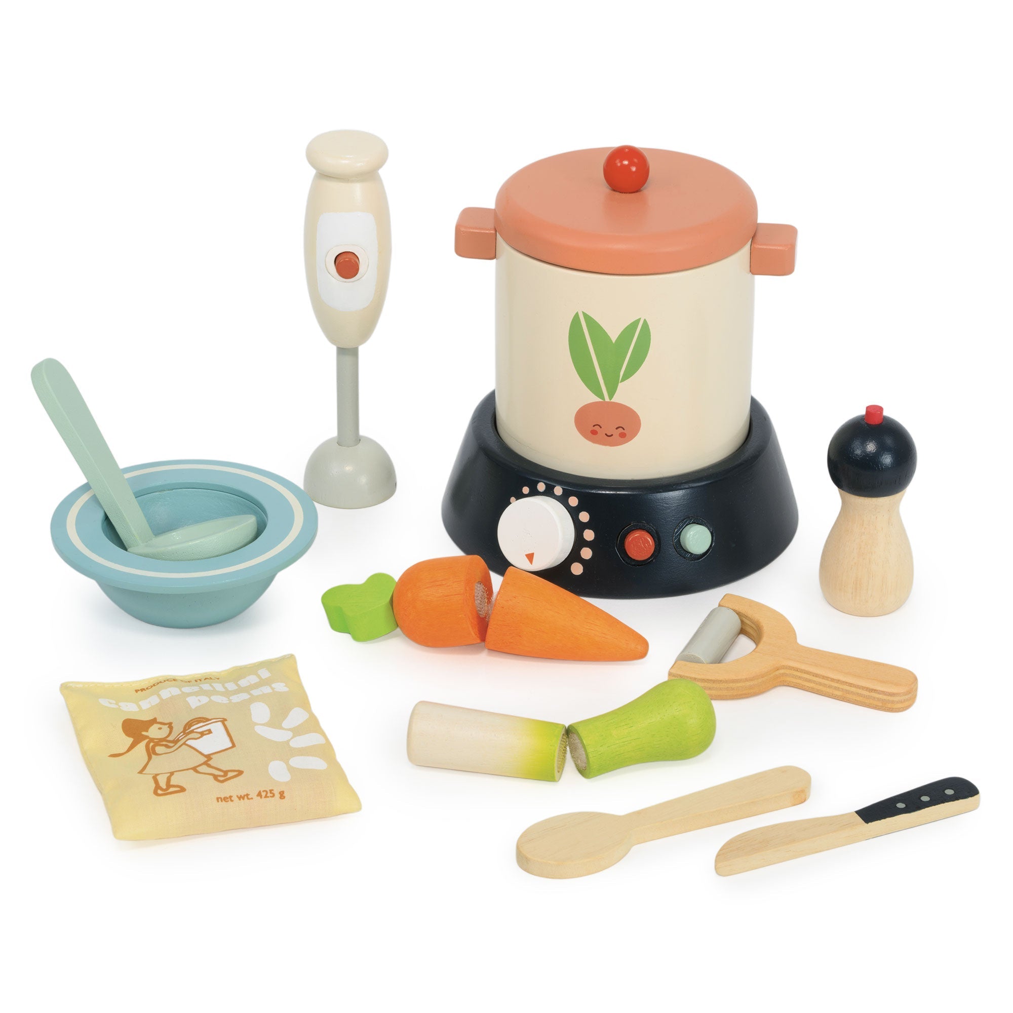 Tender Leaf Toys Stir & Serve Soup Maker – Wooden Kitchen Role Play Toy