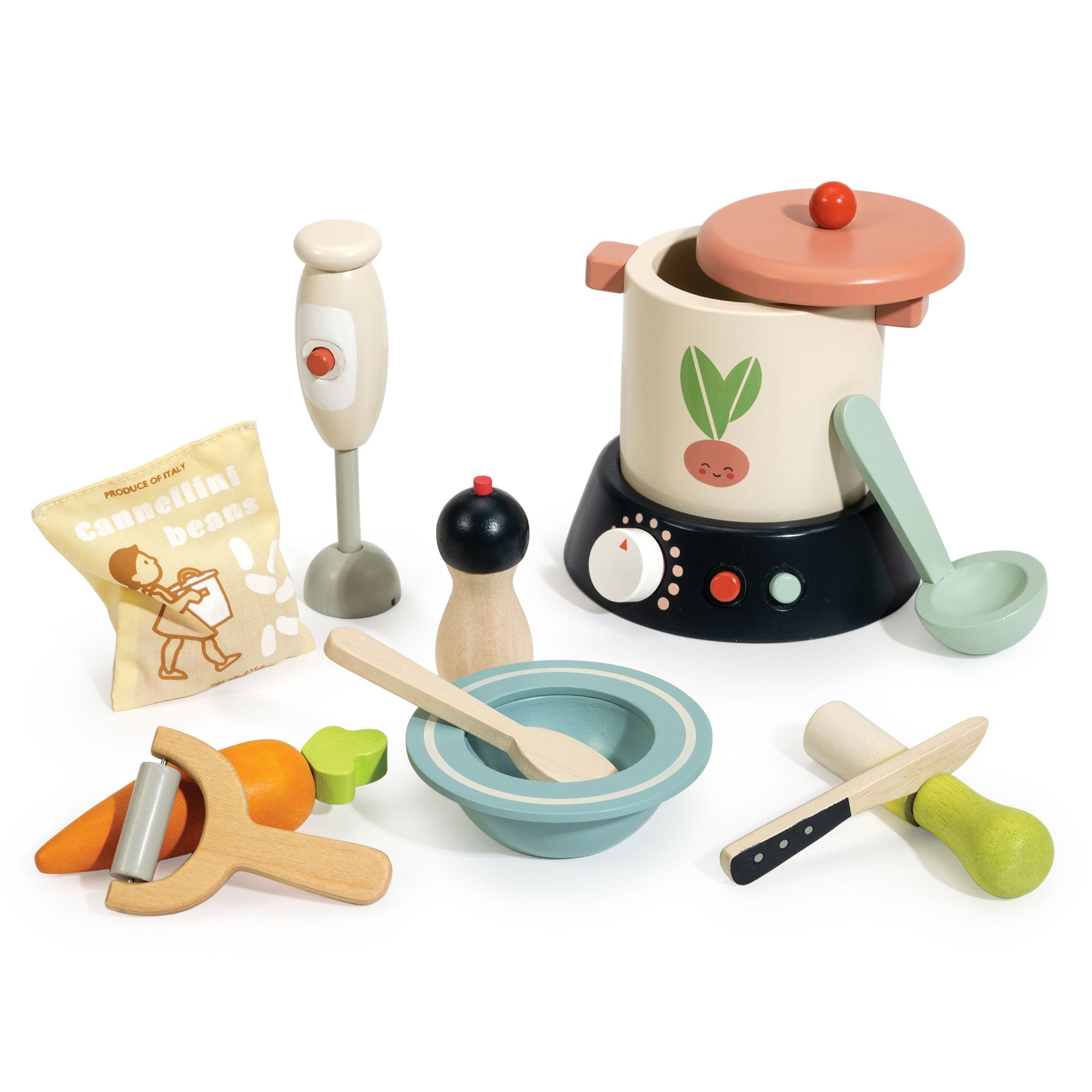 Tender Leaf Toys Stir & Serve Soup Maker – Wooden Kitchen Role Play Toy