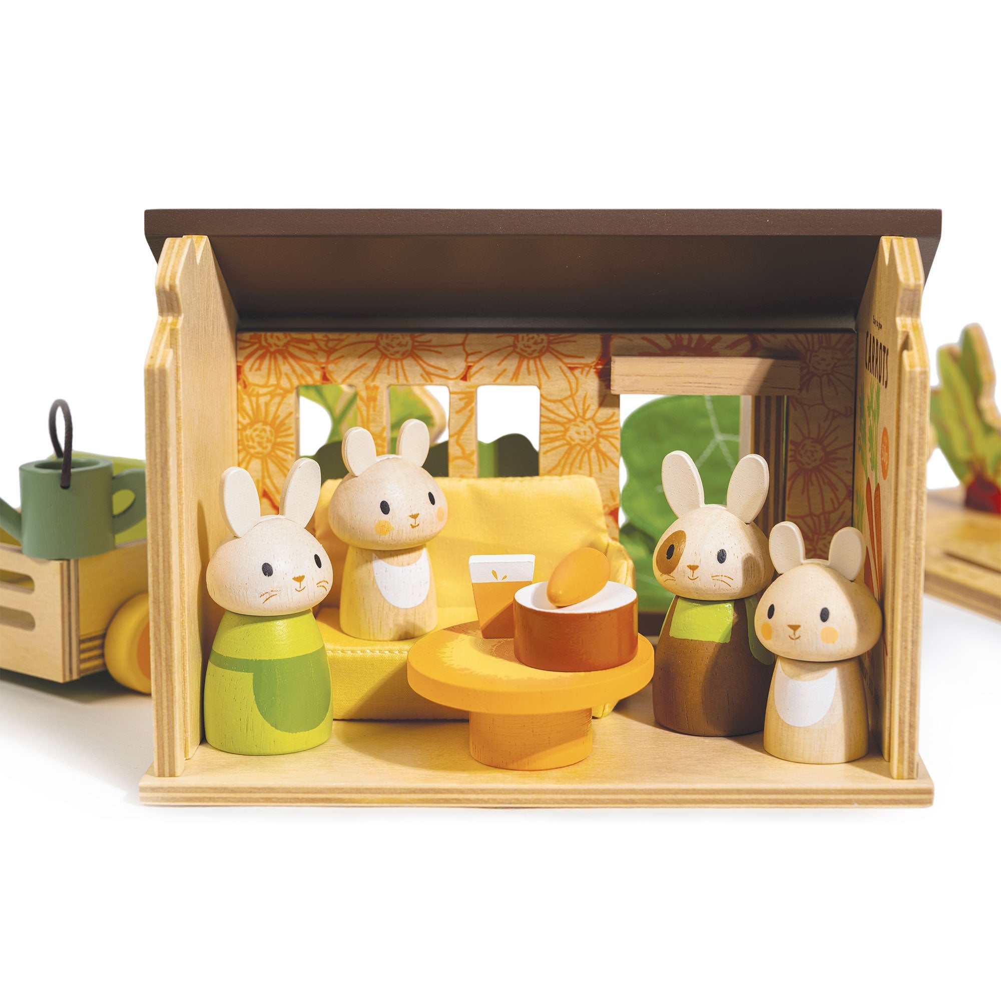 Tender Leaf Toys Bunny's Carrot Patch – Wooden Garden & Nature Play Set for Kids