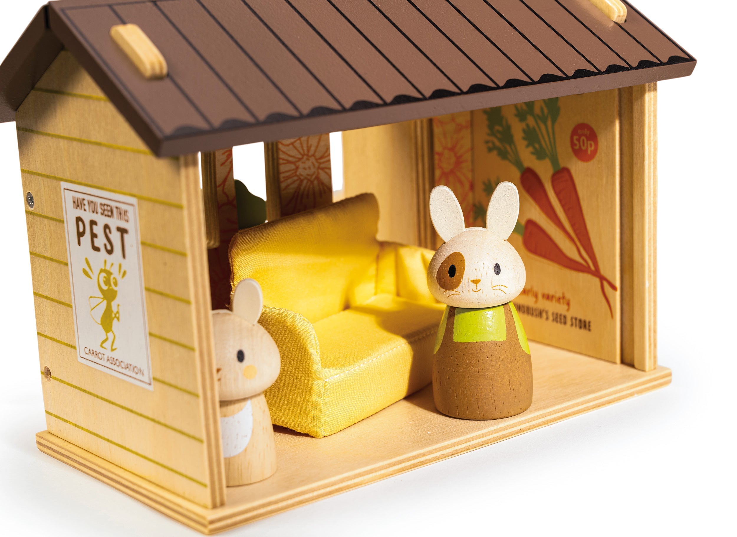 Tender Leaf Toys Bunny's Carrot Patch – Wooden Garden & Nature Play Set for Kids