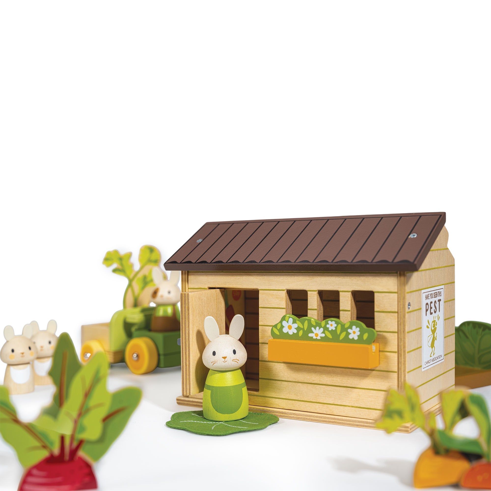 Tender Leaf Toys Bunny's Carrot Patch – Wooden Garden & Nature Play Set for Kids