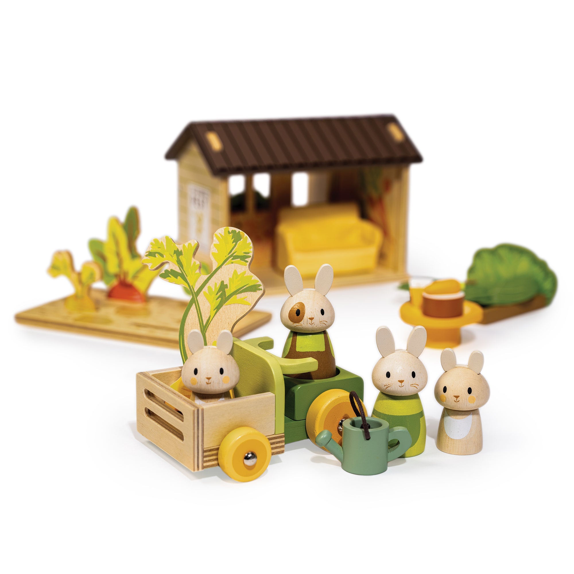 Tender Leaf Toys Bunny's Carrot Patch – Wooden Garden & Nature Play Set for Kids