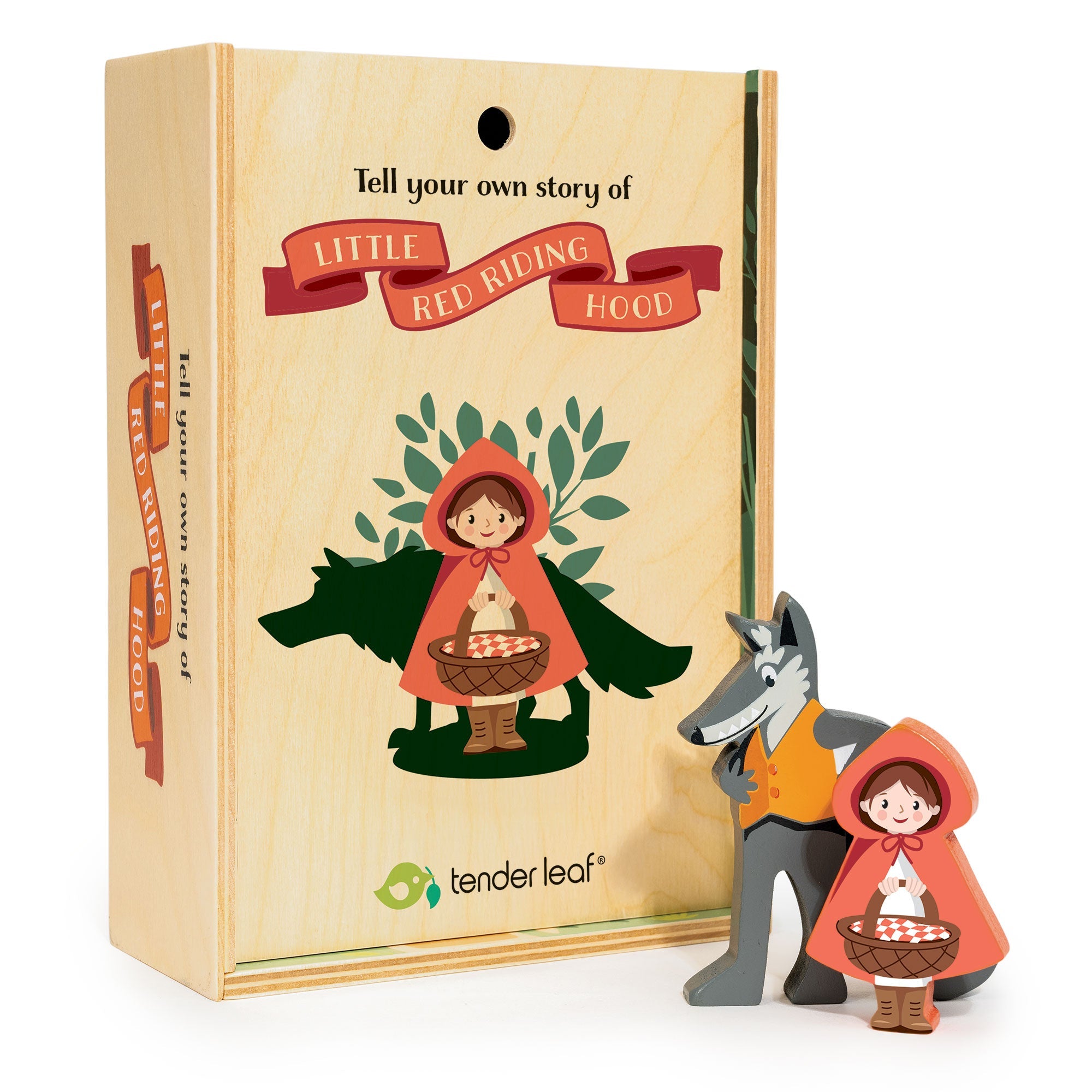 Tender Leaf Toys Little Red Riding Hood Story Set – Wooden Fairy Tale Storytelling Toy