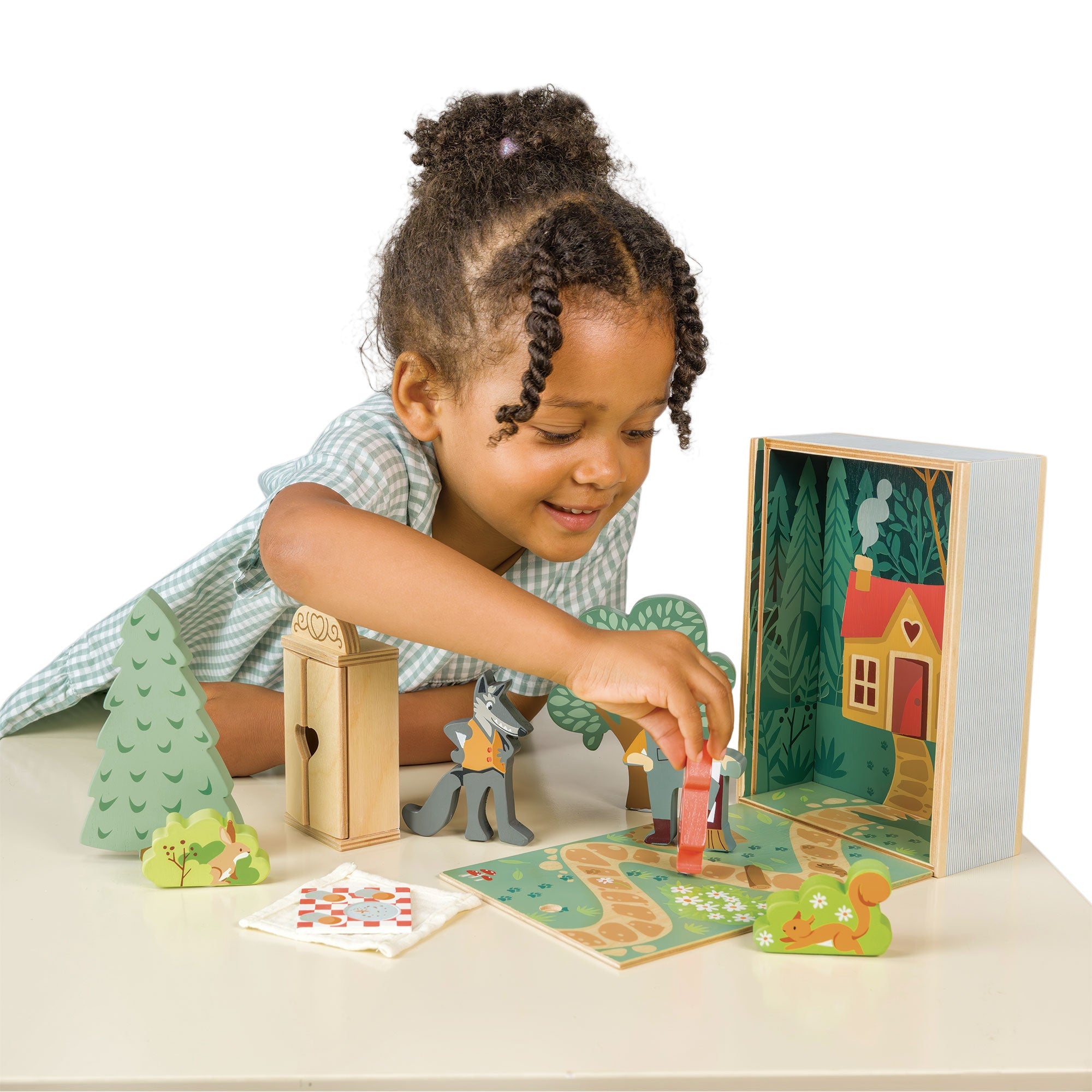 Tender Leaf Toys Little Red Riding Hood Story Set – Wooden Fairy Tale Storytelling Toy