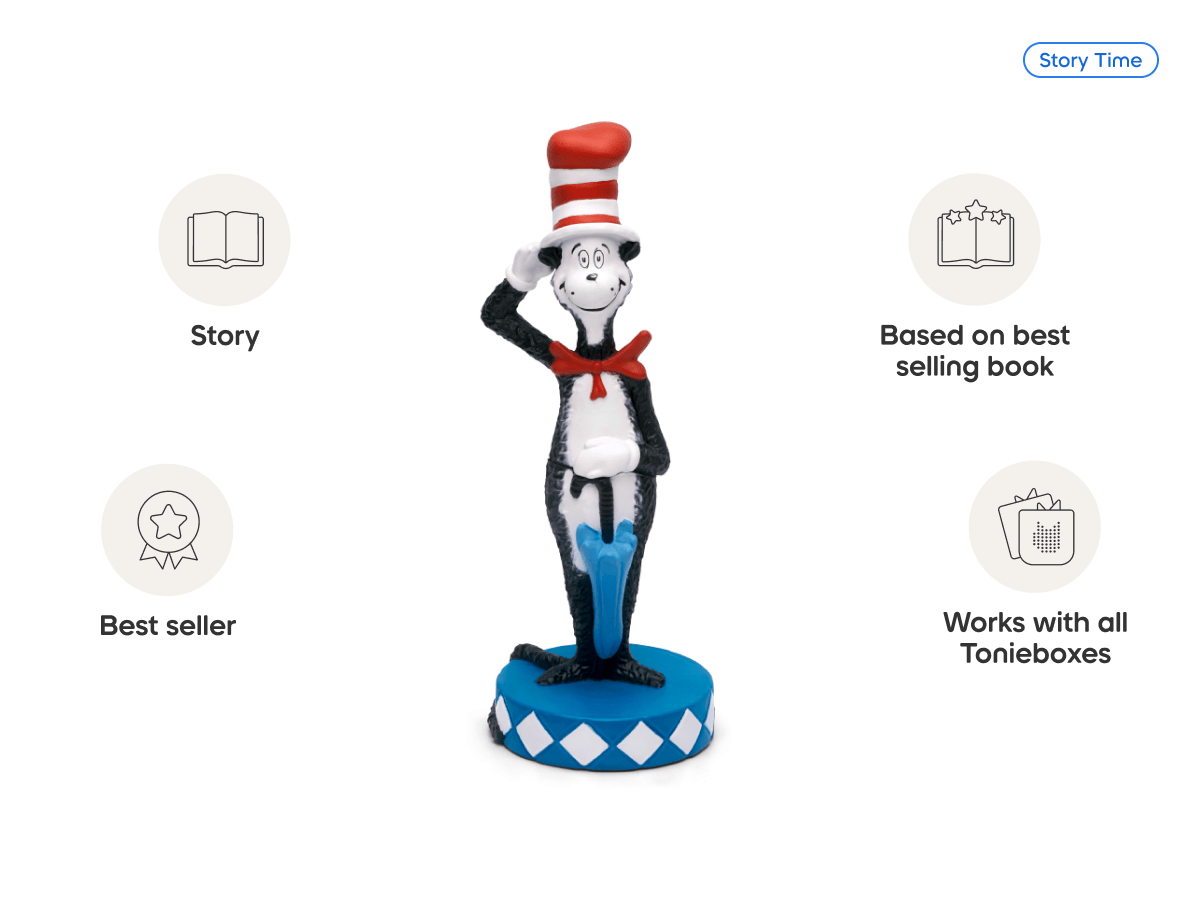 Tonies Dr. Seuss Cat in the Hat – Screen-Free Audio Tonie Figure for Kids (Ages 1+)