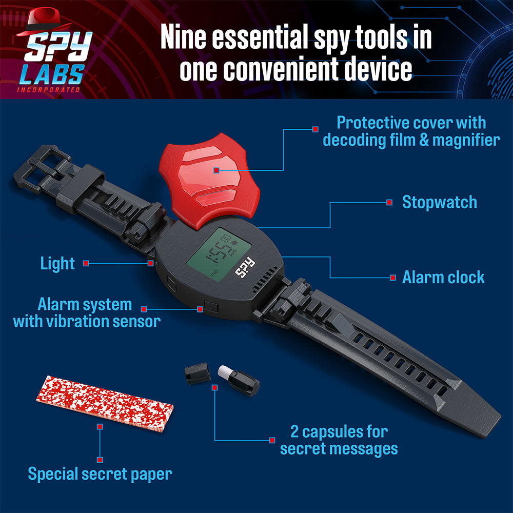 Thames & Kosmos Spy Labs 9-in-1 Spy Watch – Multi-Function Wearable Detective Tool with Compass, UV Light & Encoder (Ages 8+)