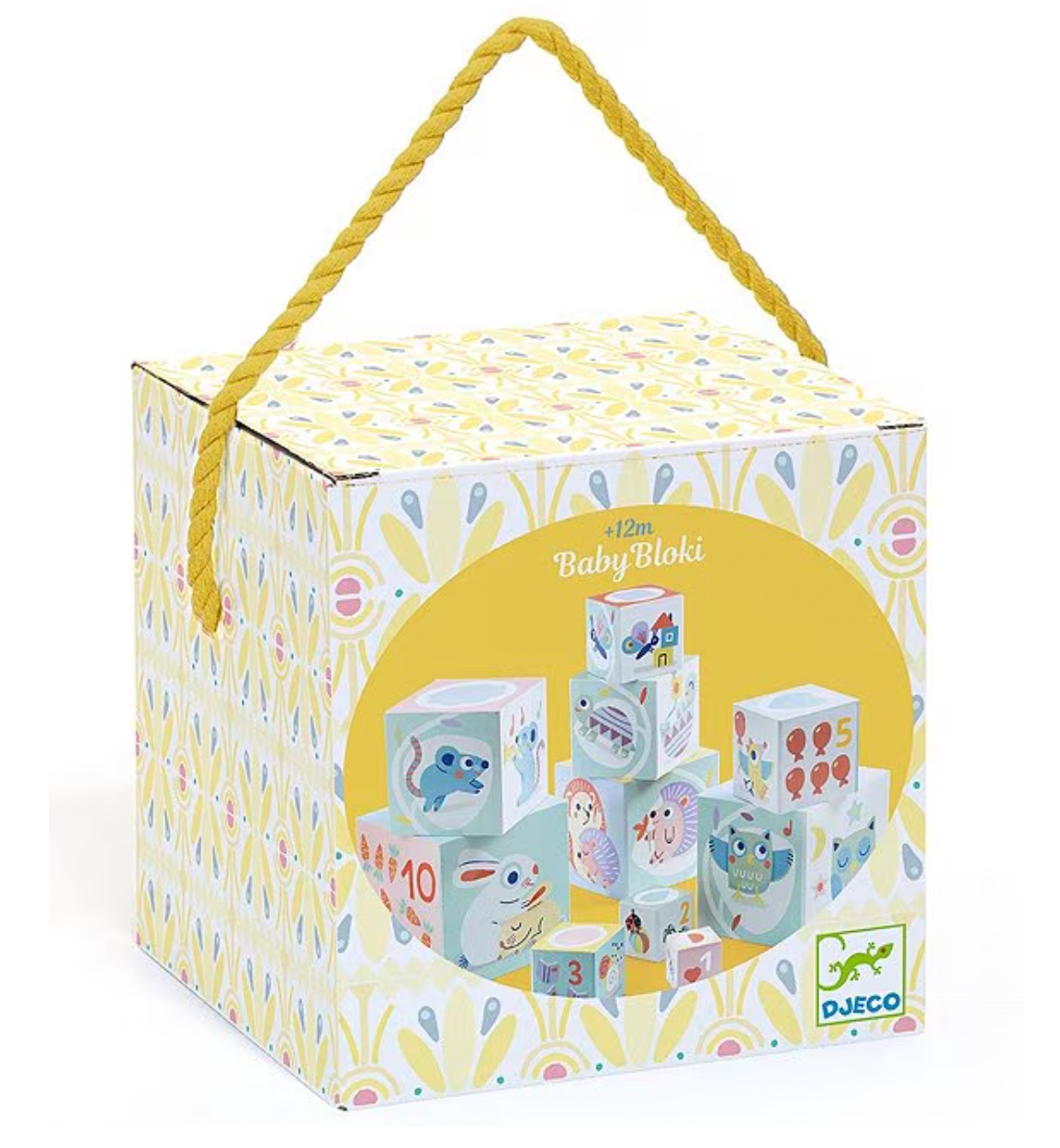 Djeco BabyBloki – 10-Piece Nesting & Stacking Cardboard Blocks for Babies (Ages 12m+)