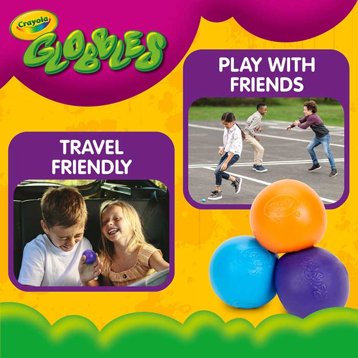 Crayola Globbles 3-Pack – Squishable Sticky Fidget Balls for Kids (Ages 3+)