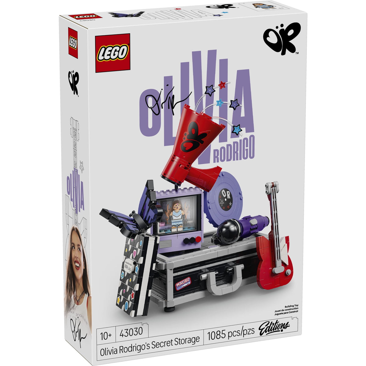 LEGO Editions Olivia Rodrigo's Dual Guitar – 1,228-Piece Split Acoustic & Electric Guitar with Hidden Stage Scenes (Ages 14+) [43031]