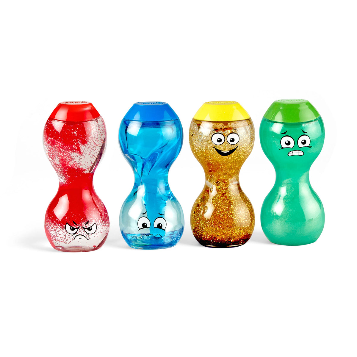hand2mind Express Your Feelings Sensory Bottles – Happy, Angry, Scared & Sad 4-Bottle Core SEL Set (Ages 3+)