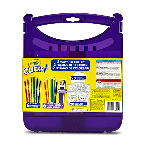 Crayola Clicks Carrying Case – Art Supply Organiser Case for Clicks Markers & Pens (Ages 5+)