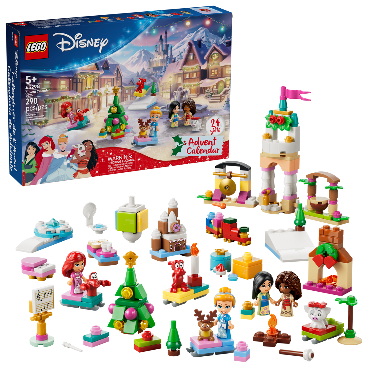 LEGO Disney Princess 2026 Advent Calendar – 24-Day Holiday Countdown (Ages 6+, 479 Pieces) (43298)