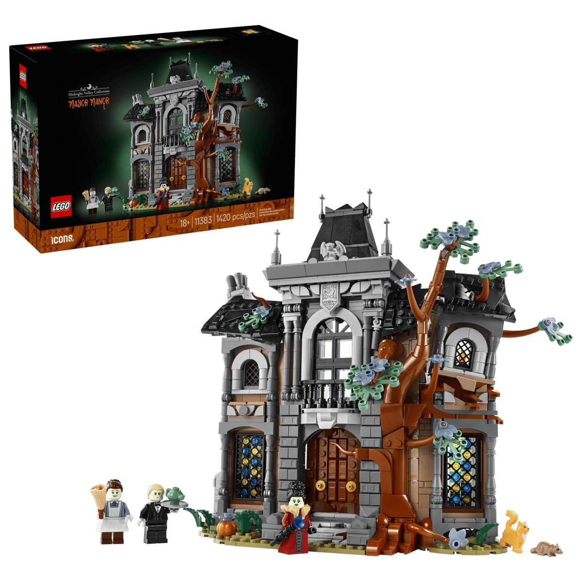 LEGO Icons Mayor Manor – Midnight Valley Collection Haunted Mansion Building Set for Adults 18+ (1,420 Pieces) (11383)