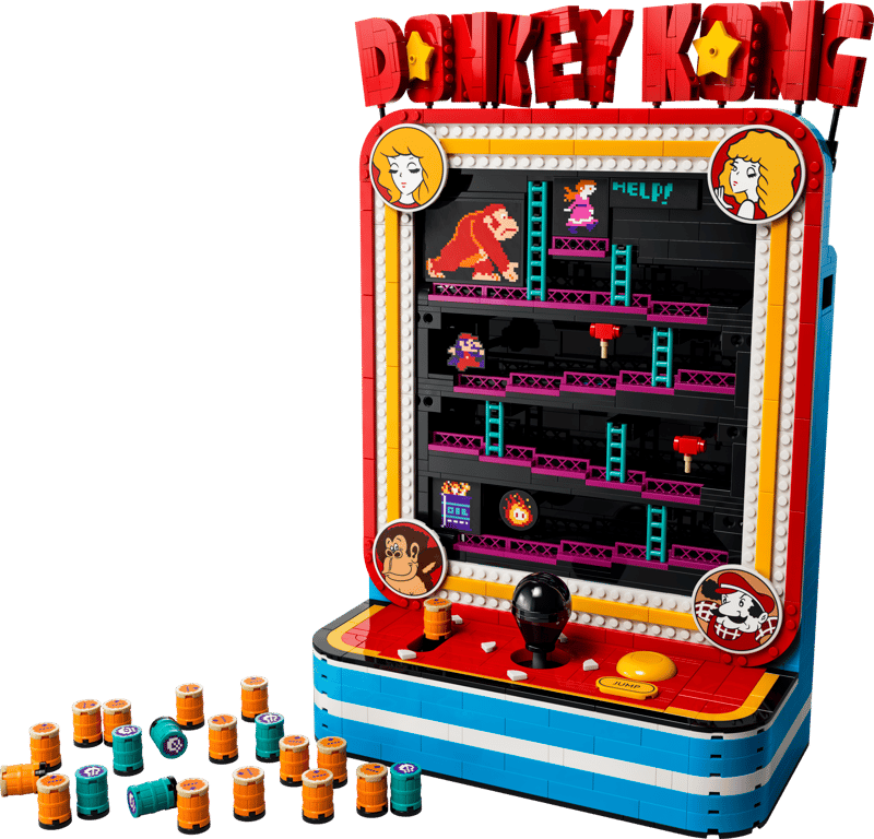 LEGO Super Mario Donkey Kong™ Arcade – 1,367-Piece Interactive Retro Arcade Cabinet with Barrel Mechanism (Ages 18+) [72051]
