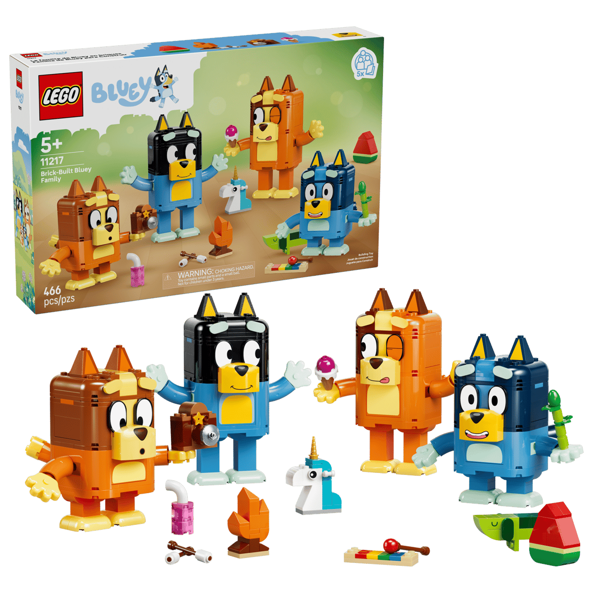LEGO Bluey Brick-Built Bluey Family (11217) | Bluey Building Set for Ages 4+