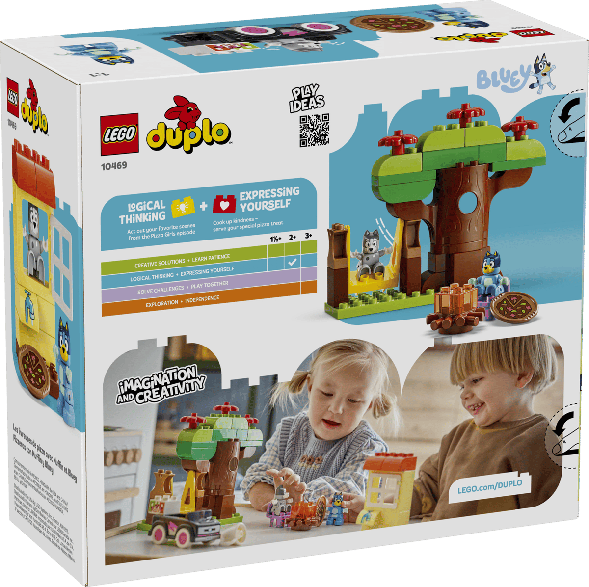 LEGO DUPLO Bluey Pizza Girls with Muffin and Socks (10469) | DUPLO Bluey Building Set for Ages 2+