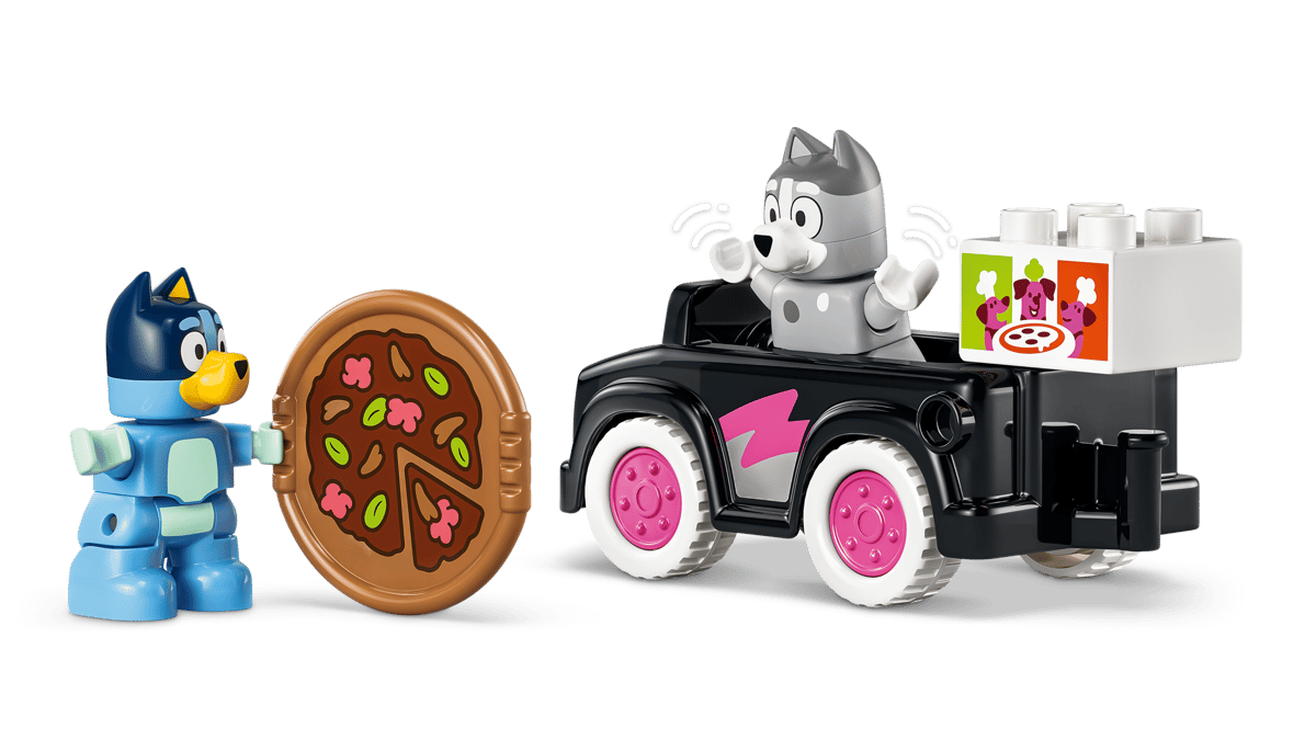 LEGO DUPLO Bluey Pizza Girls with Muffin and Socks (10469) | DUPLO Bluey Building Set for Ages 2+