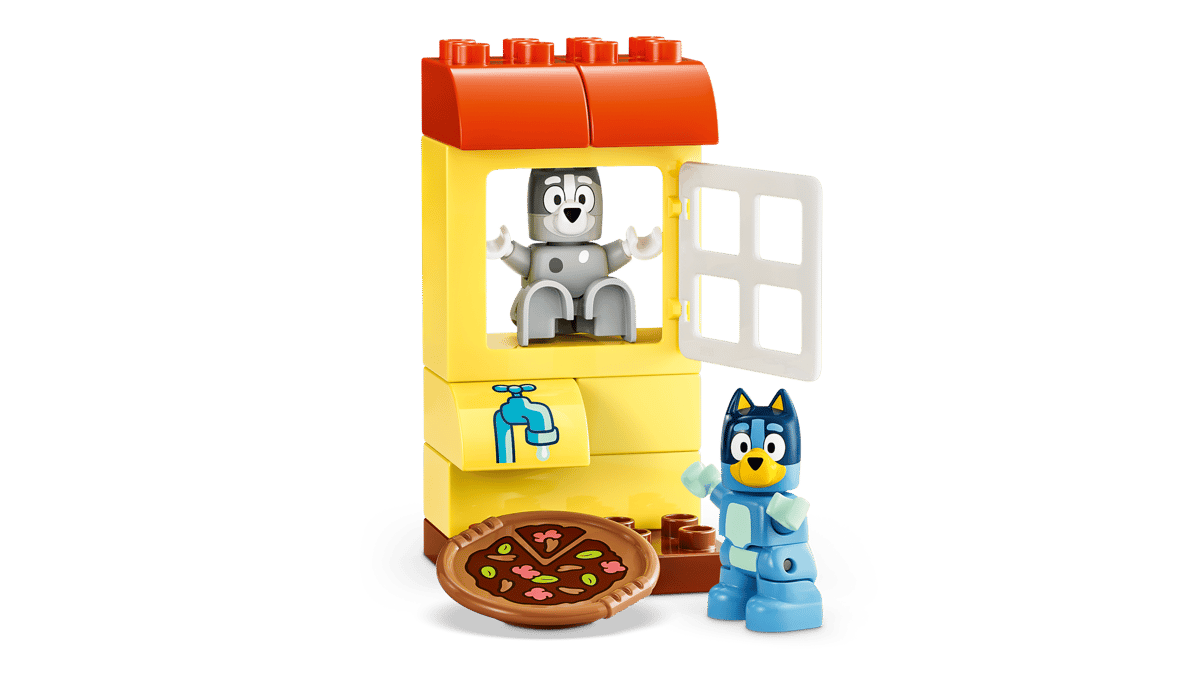 LEGO DUPLO Bluey Pizza Girls with Muffin and Socks (10469) | DUPLO Bluey Building Set for Ages 2+