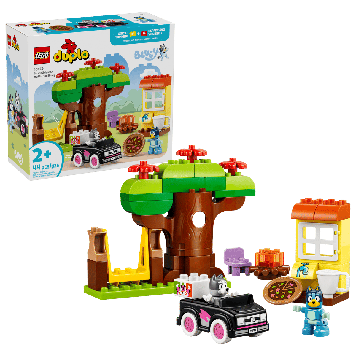 LEGO DUPLO Bluey Pizza Girls with Muffin and Socks (10469) | DUPLO Bluey Building Set for Ages 2+