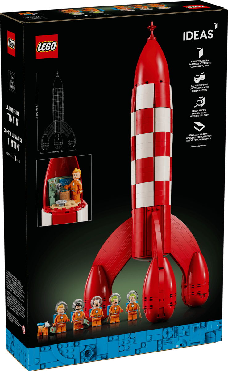 LEGO Ideas Tintin® Moon Rocket (21367) – Collectible Display Building Set for Adults