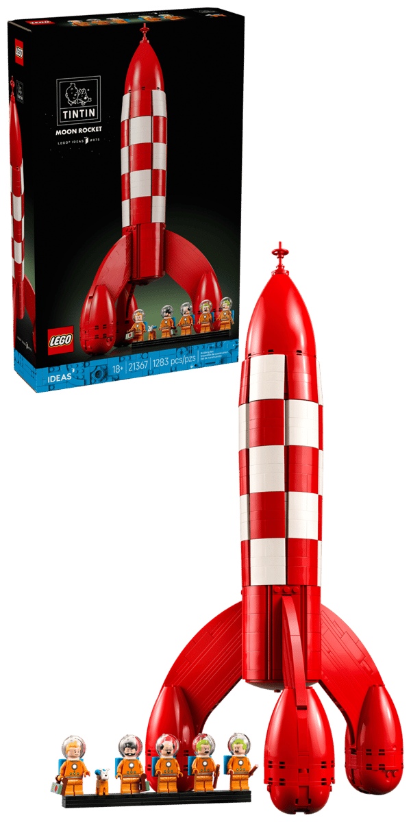 LEGO Ideas Tintin® Moon Rocket (21367) – Collectible Display Building Set for Adults