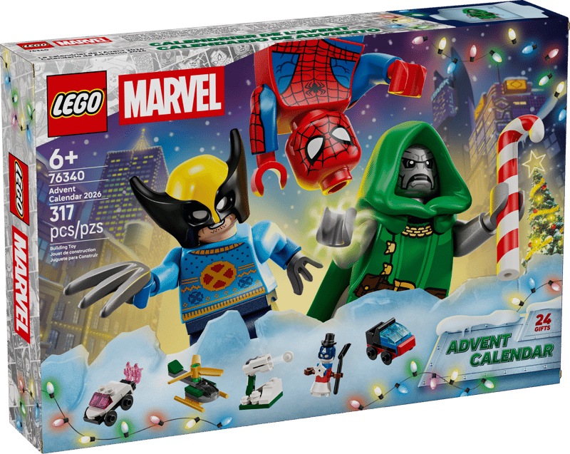 LEGO Marvel Super Heroes 2026 Advent Calendar – 24-Day Holiday Countdown (Ages 7+, 479 Pieces) (76340)
