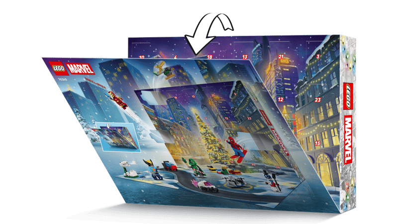 LEGO Marvel Super Heroes 2026 Advent Calendar – 24-Day Holiday Countdown (Ages 7+, 479 Pieces) (76340)