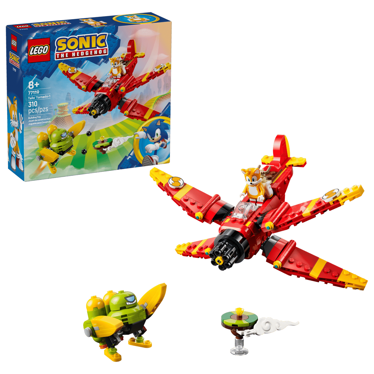 LEGO Sonic Tails' Tornado-1 Plane (77119) | Sonic Building Set for Ages 8+
