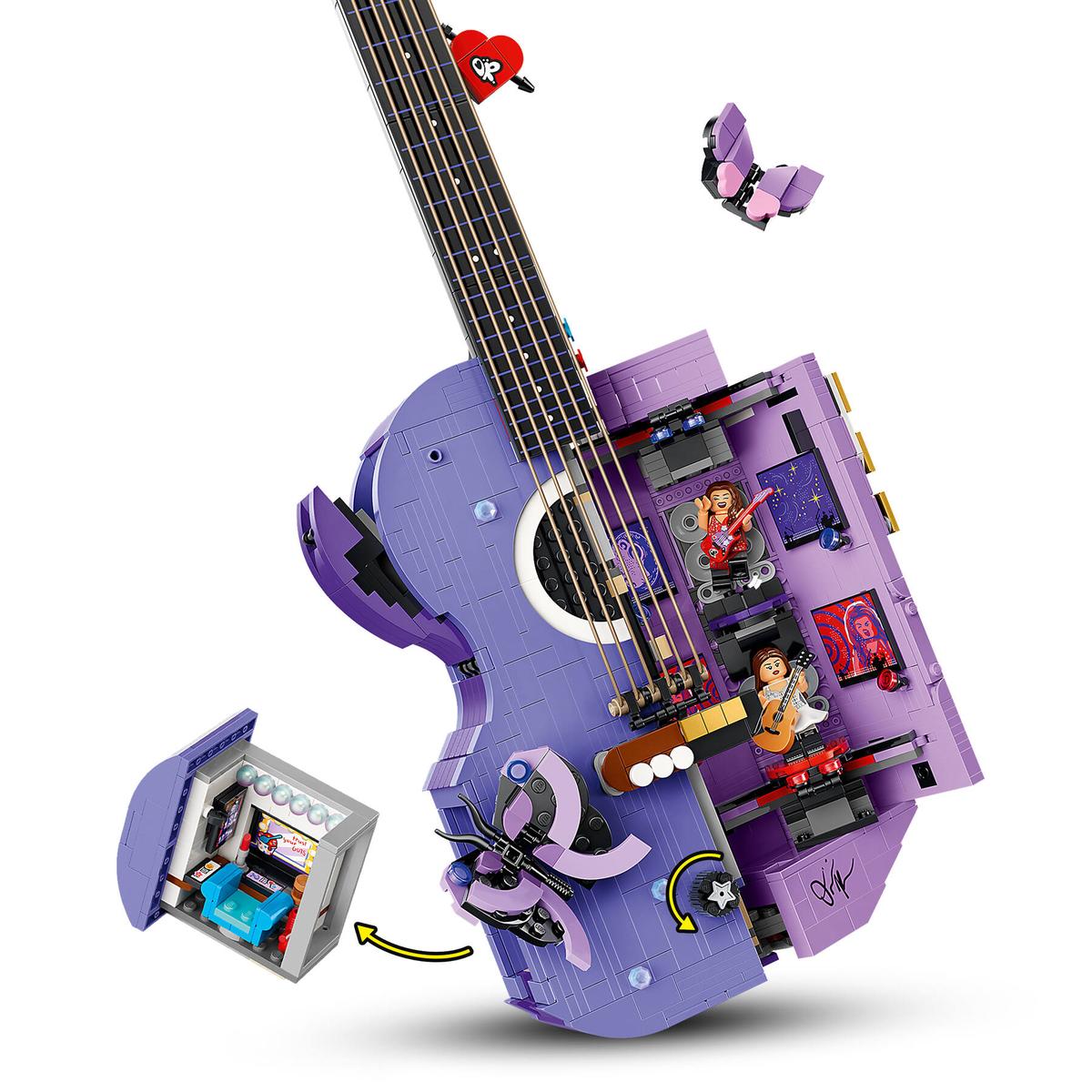 LEGO Editions Olivia Rodrigo's Dual Guitar – 1,228-Piece Split Acoustic & Electric Guitar with Hidden Stage Scenes (Ages 14+) [43031]