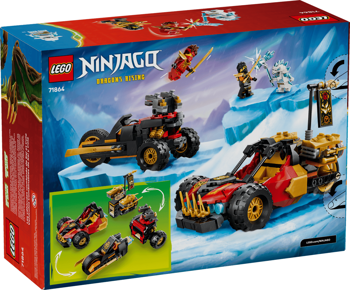 LEGO Ninjago Kai and Cole's Combiner Vehicles (71864) | Ninjago Building Set for Ages 8+