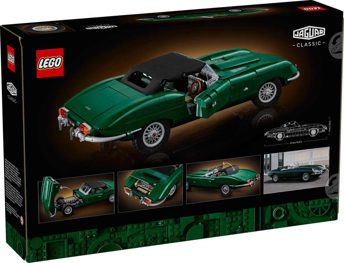 LEGO Icons Jaguar E-Type – 1,673-Piece Classic British Sports Car Scale Model with Opening Hood & Boot (Ages 18+) [11381]