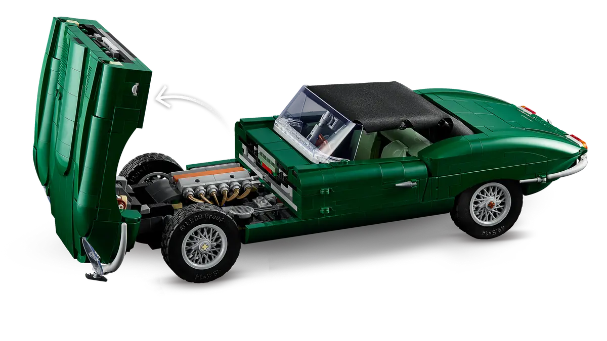 LEGO Icons Jaguar E-Type – 1,673-Piece Classic British Sports Car Scale Model with Opening Hood & Boot (Ages 18+) [11381]