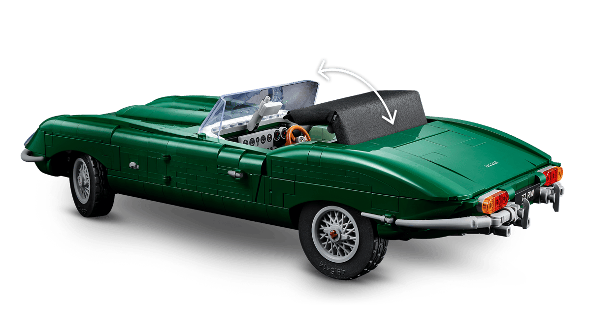 LEGO Icons Jaguar E-Type – 1,673-Piece Classic British Sports Car Scale Model with Opening Hood & Boot (Ages 18+) [11381]