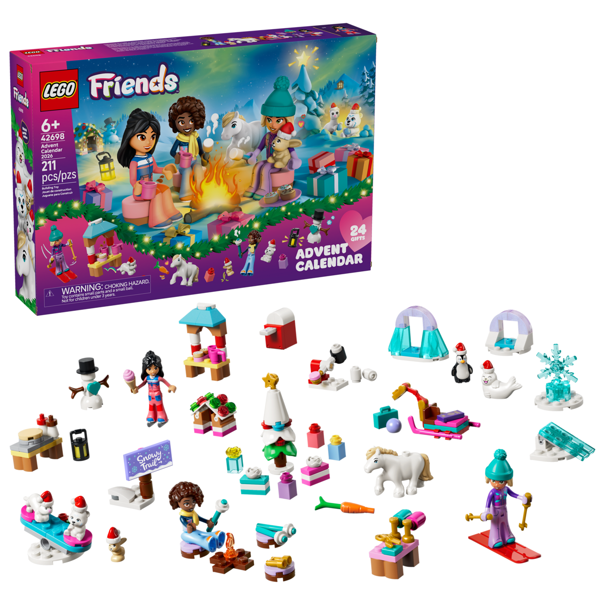 LEGO Friends 2026 Advent Calendar – 24-Day Holiday Countdown Building Set (Ages 6+, 336 Pieces) (42698)