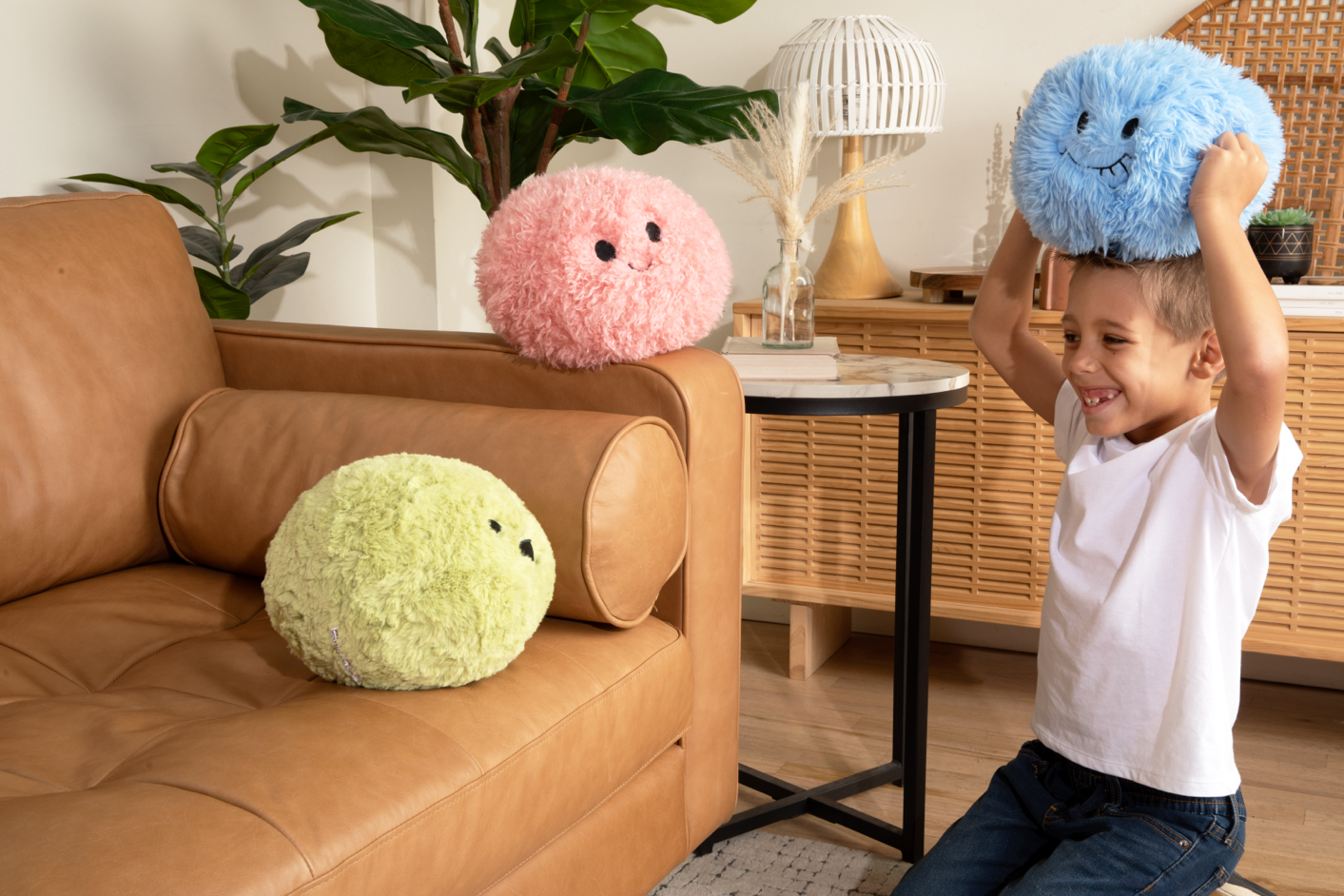 Hugimals Hug Ball Blue (Sweet/Silly) – Weighted Sensory Ball for Babies & Kids (Ages 0+)