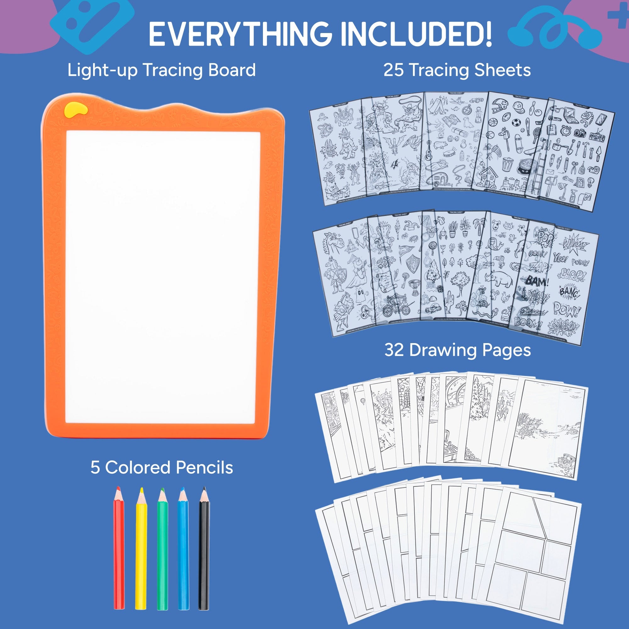 Educational Insights Graphic Novel Kit – Light Board Tracing Studio for Comics & Graphic Novels with Brady Smith (Ages 6+)