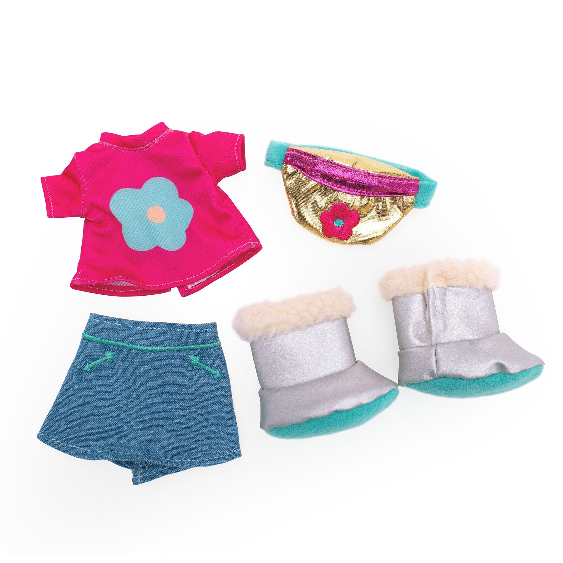 Manhattan Toy Groovy Girls Fashion Fabulous Doll Outfit – 4-Piece Glam Set with Ribbon Top, Tulle Skirt & Fur Boa Purse for 13" Groovy Girls Dolls (Ages 3+)
