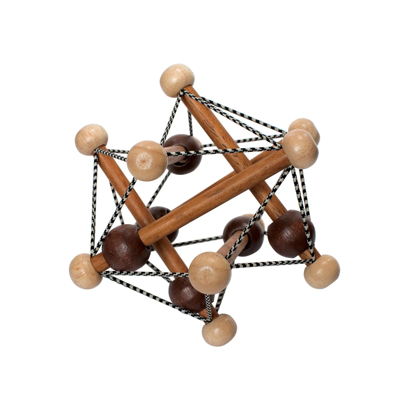 Manhattan Toy Artful Skwish Wooden Baby Rattle – Natural Wood Sensory Toy