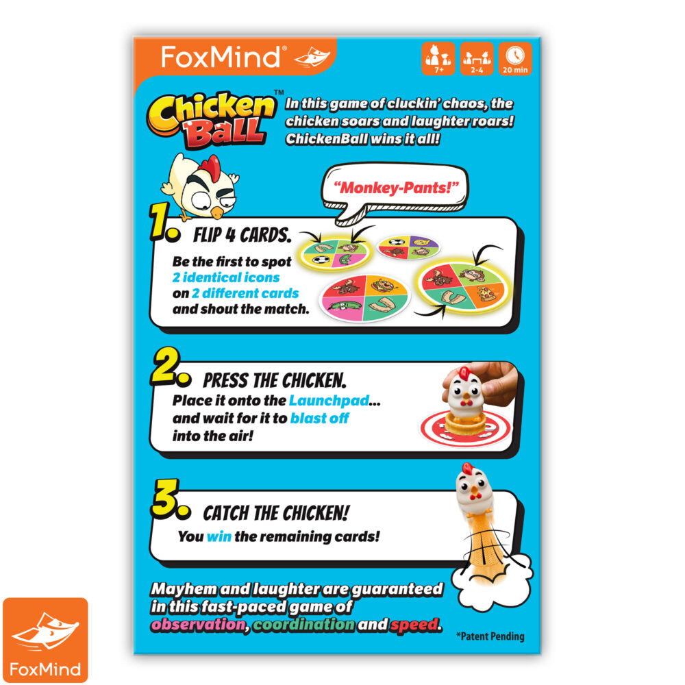 FoxMind ChickenBall – Fast-Flying Party Game of Silly Words, Speed & Reflexes (Ages 8+, 3–6 Players)