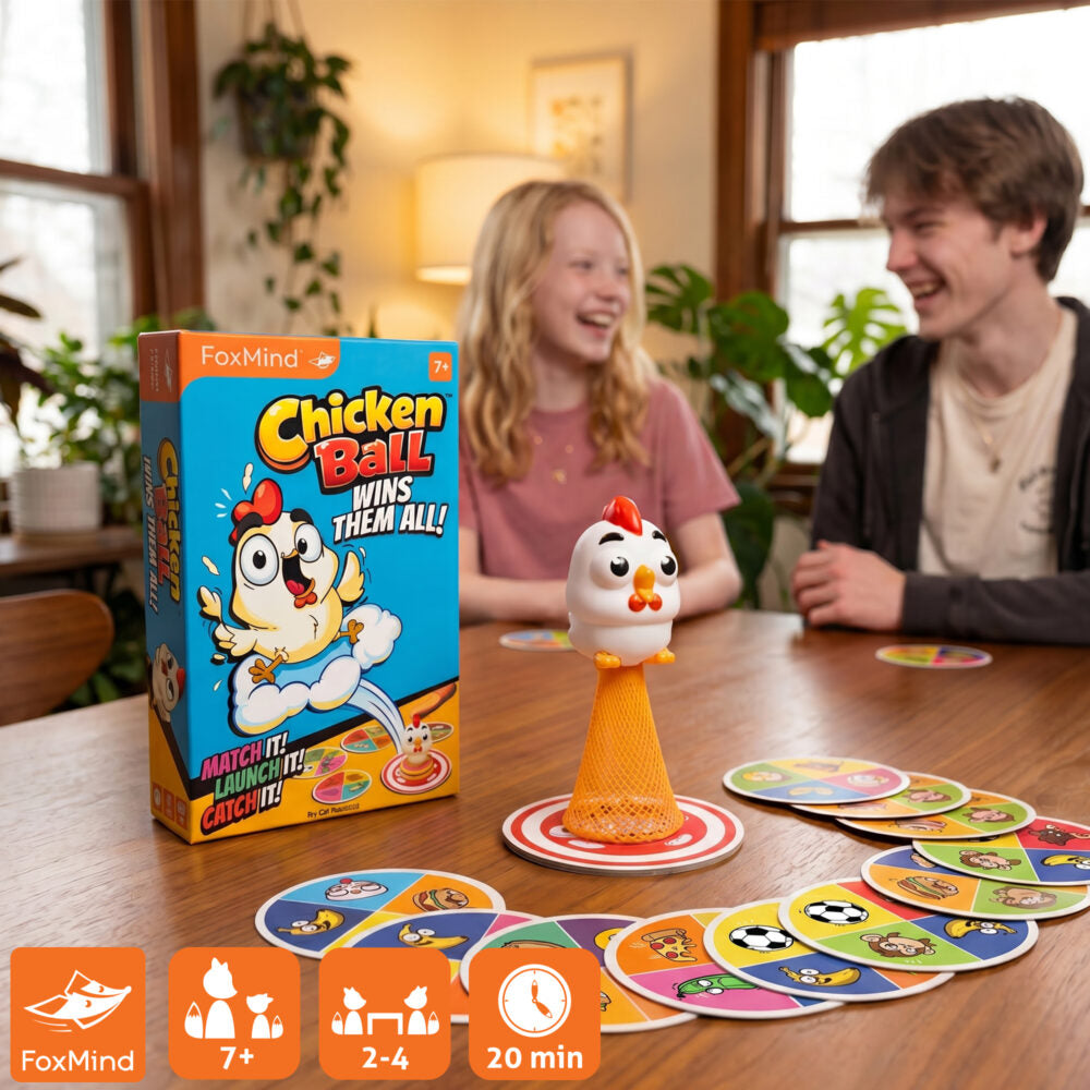 FoxMind ChickenBall – Fast-Flying Party Game of Silly Words, Speed & Reflexes (Ages 8+, 3–6 Players)