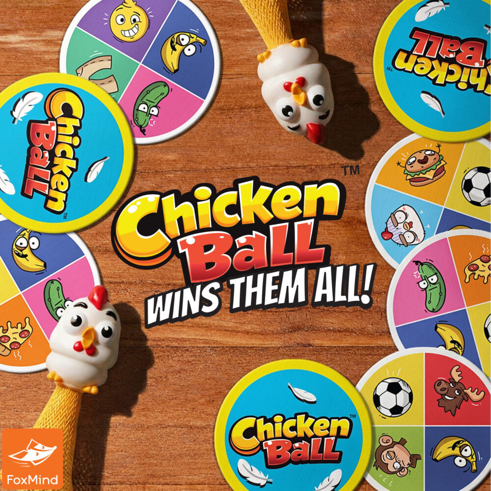 FoxMind ChickenBall – Fast-Flying Party Game of Silly Words, Speed & Reflexes (Ages 8+, 3–6 Players)