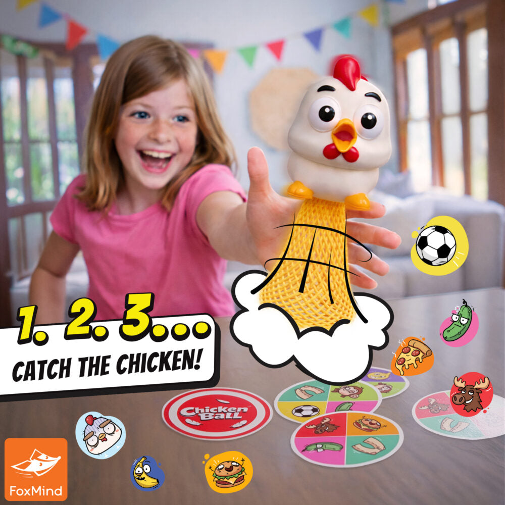 FoxMind ChickenBall – Fast-Flying Party Game of Silly Words, Speed & Reflexes (Ages 8+, 3–6 Players)