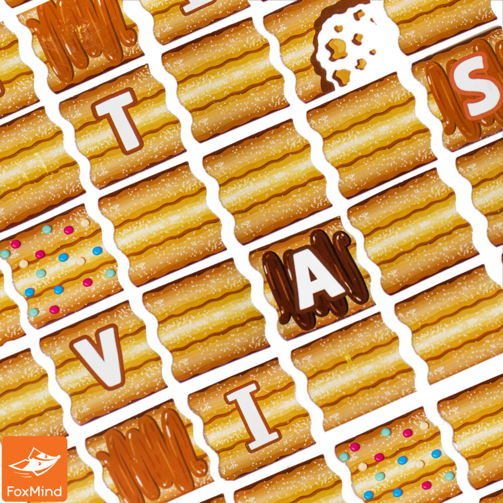 FoxMind Churro Lingo – Sweet Word-Building Party Game Where You Flip Letters & Form Words (Ages 8+, 2–5 Players)