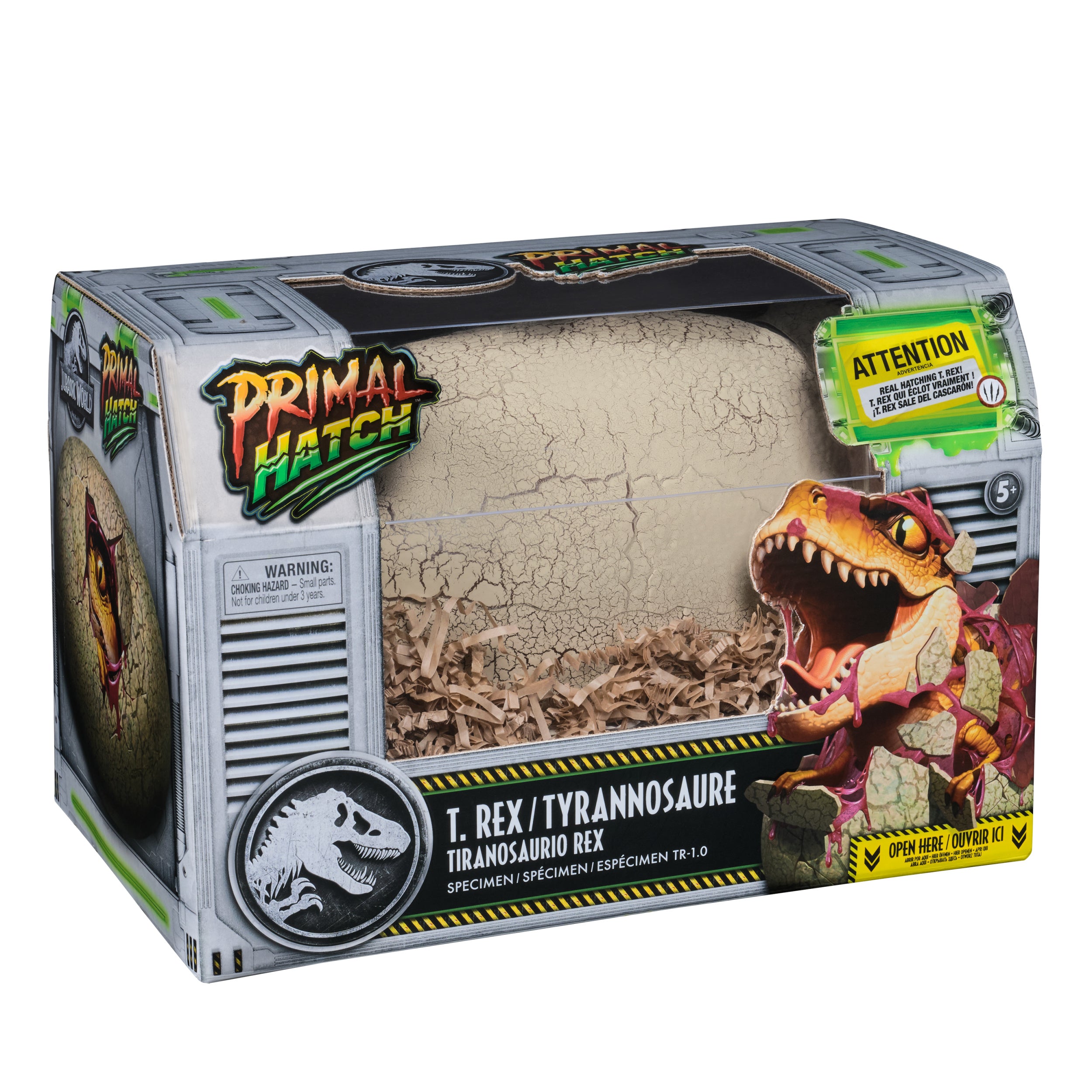 Spin Master Jurassic World Primal Hatch Interactive Hatching T-Rex – Hatch, Train & Raise Your Own Baby Dinosaur with 100+ Sounds (Ages 5+)