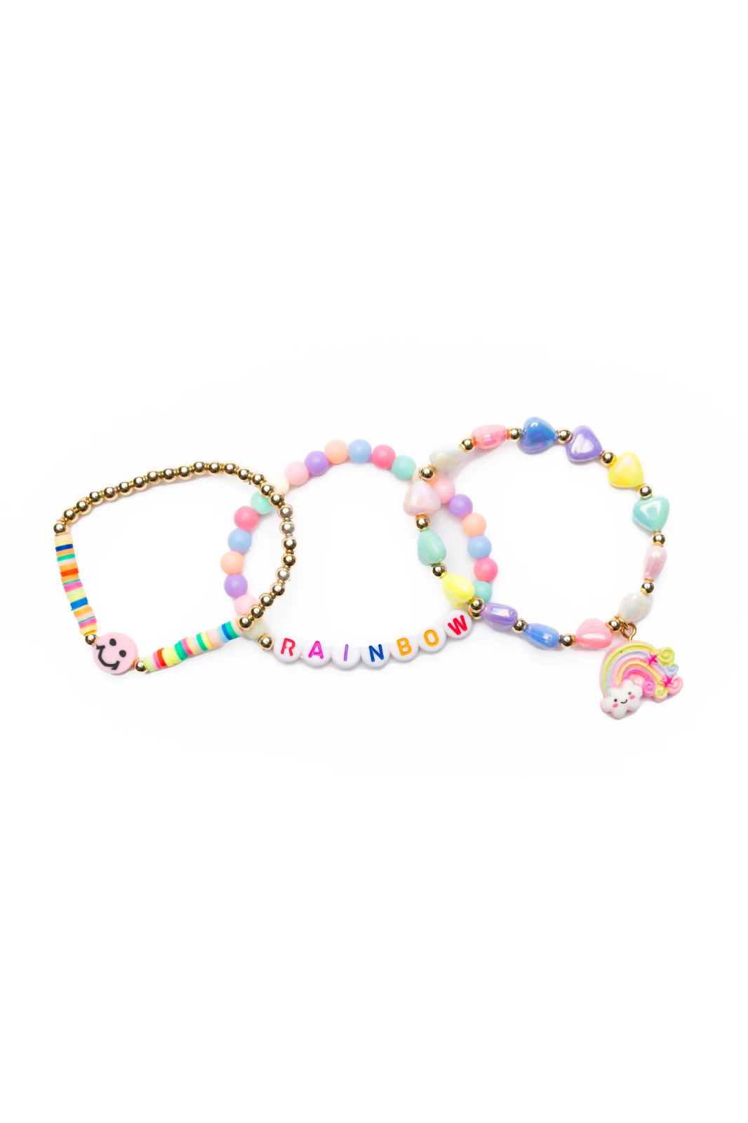 Great Pretenders Rainbow Bright Bracelet Set – 12-Piece Kids Rainbow Bracelet Assortment (Ages 3+)